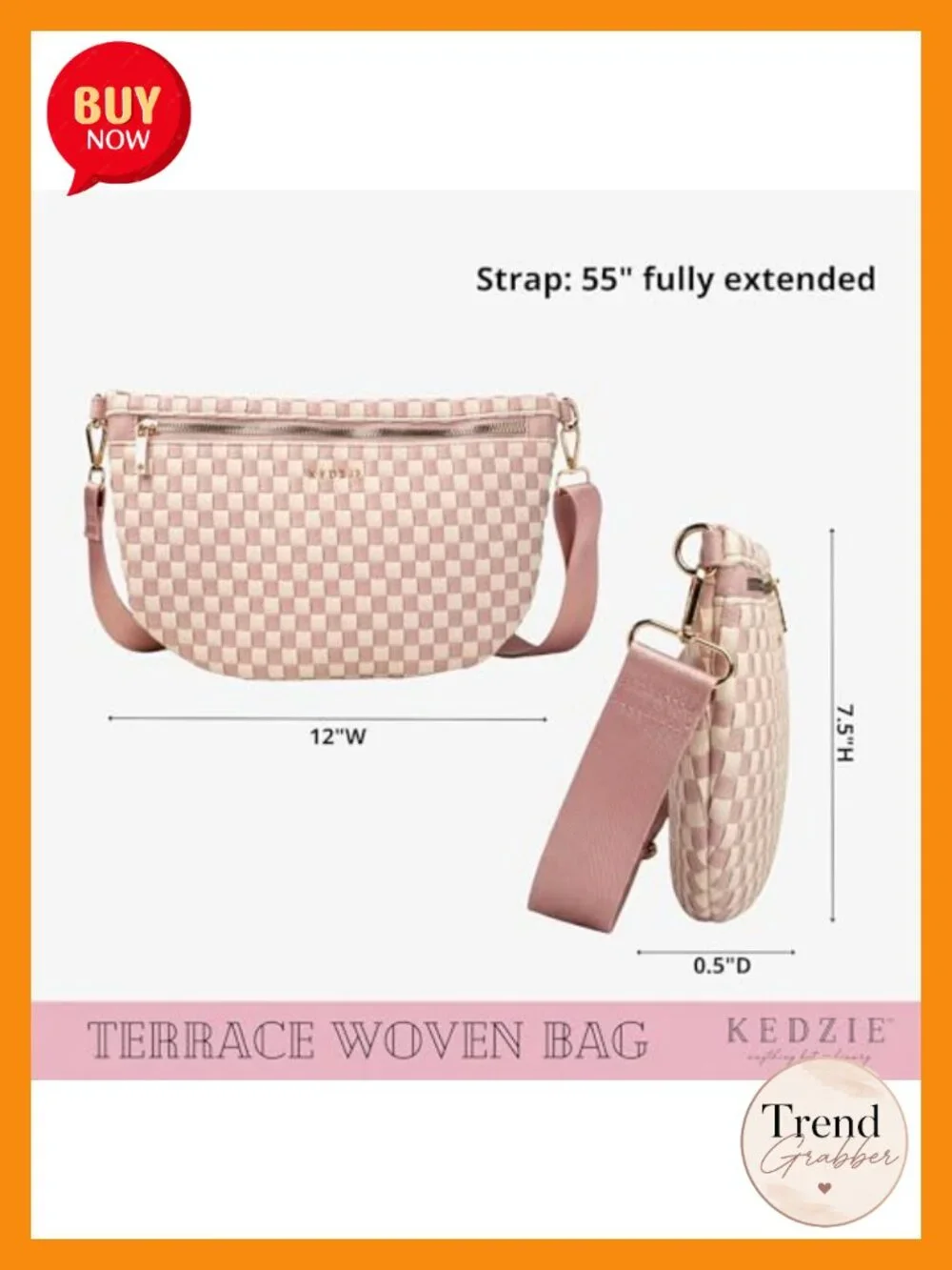 Woven Crossbody Bag Adjustable Strap Lightweight Shoulder Purse